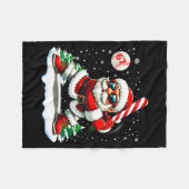 Funny Baseball Santa 67 Christmas Xmas Pajamas Boy フリースブランケット (正面(横))