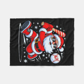 Funny Baseball Santa 67 Christmas Xmas Pajamas Boy フリースブランケット (正面(横))
