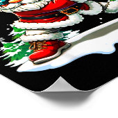 Funny Baseball Santa 67 Christmas Xmas Pajamas Boy ポスター (角)