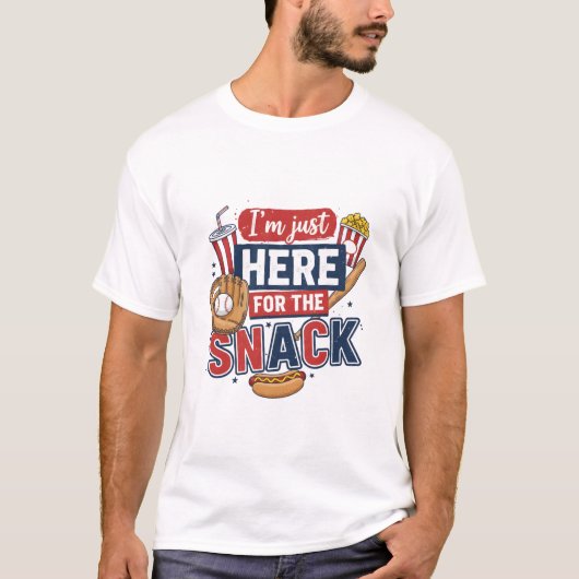 Funny Baseball Shirt I'm Just Here For The Snack Tシャツ (正面)