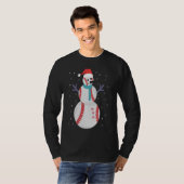 Funny Baseball Snowman Christmas New Year Gift Tシャツ (正面フル)