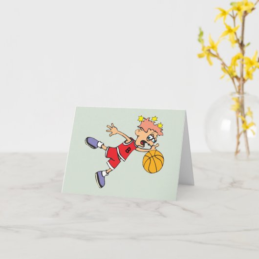 Funny Basketball Ball Loss カード (黄色い花)