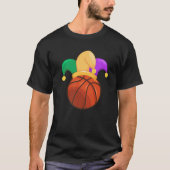 Funny Basketball Mardi Gras Jester Hat Festival Pa Tシャツ (正面)