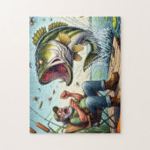 Funny Bass Fishing ジグソーパズル (縦)