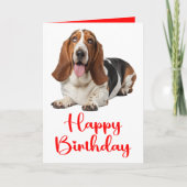 Funny Basset Hound Birthday Dog Lovers カード (正面)