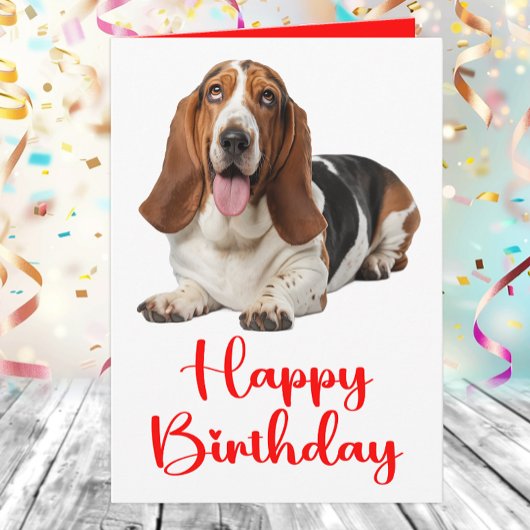 Funny Basset Hound Birthday Dog Lovers カード