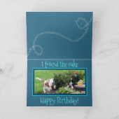 Funny Bassets W/Cake & Balloons On Birthday Card カード (内部)