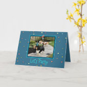 Funny Bassets W/Cake & Balloons On Birthday Card カード (黄色い花)