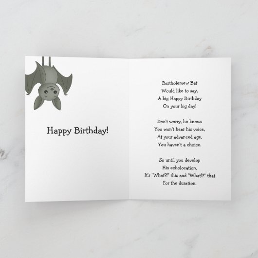 Funny Bat Hearing Age Burn カード (内部)