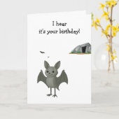 Funny Bat Hearing Age Burn カード (黄色い花)