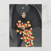 Funny Bat With Halloween Candy ポストカード (正面)