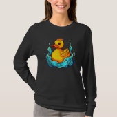 Funny Bath rubber Duck Girl with Water Tシャツ (正面)