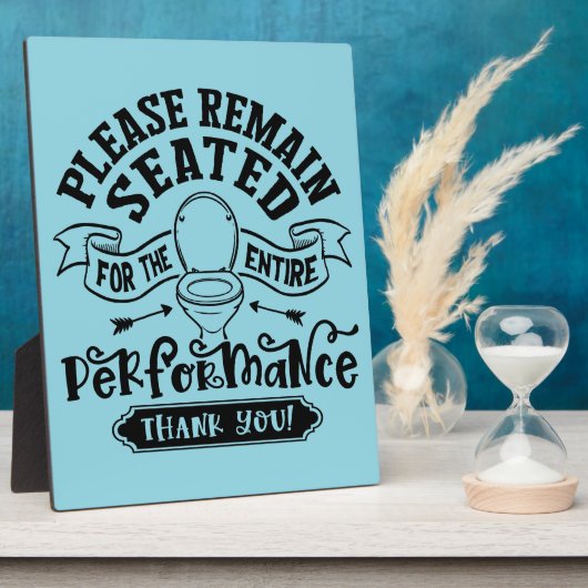 Funny Bathroom Humor – Please Remain Seated  フォトプラーク (側面)
