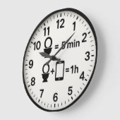 Funny bathroom phone time joke toilet humor ラージ壁時計 (傾斜)