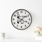 Funny bathroom phone time joke toilet humor ラージ壁時計 (ホーム)