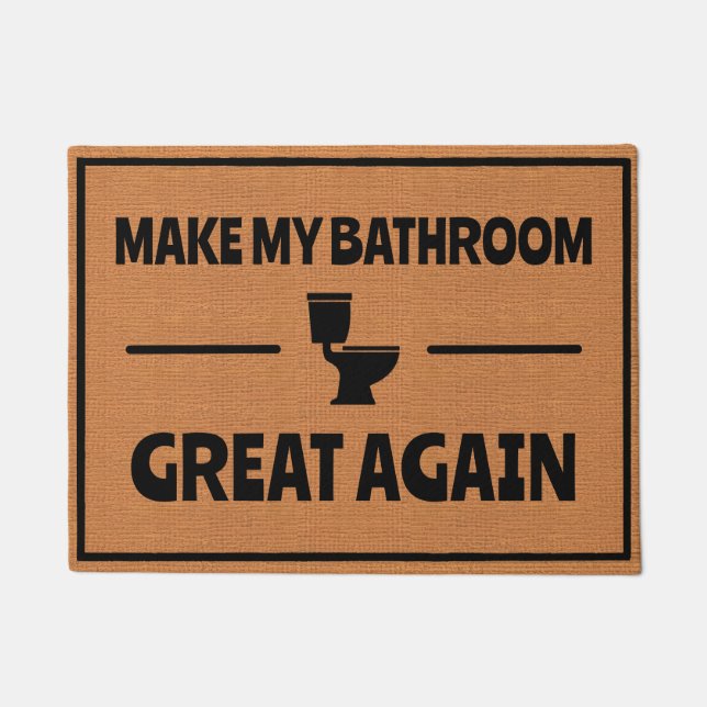 Funny Bathroom Toilet Humor Rustic Minimalist ドアマット (正面)