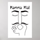 funny bathroom wall art ポスター (正面)