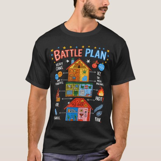 Funny Battle Plan Christmas Home Kids Hand Dawn Al Tシャツ (正面)