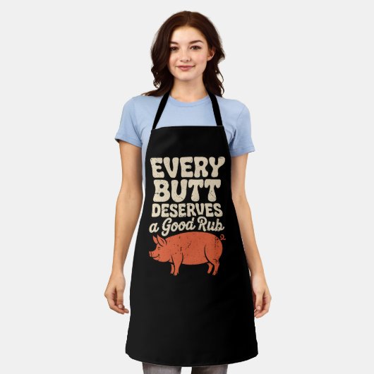 Funny BBQ Chef Every Butt Deserves A Good Rub      エプロン (着用した状態)