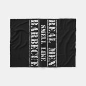 Funny Bbq Grilling Gift Shirt Real Men Smell Like フリースブランケット (正面(横))