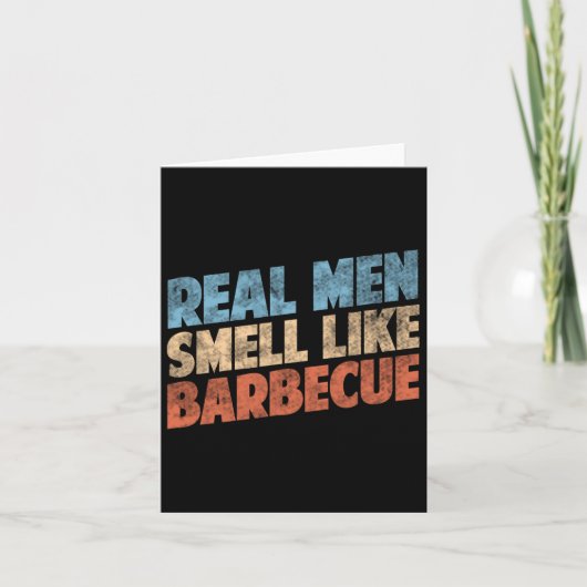 Funny Bbq Grilling Lovers Real Men Smell Like Rbec カード (正面)
