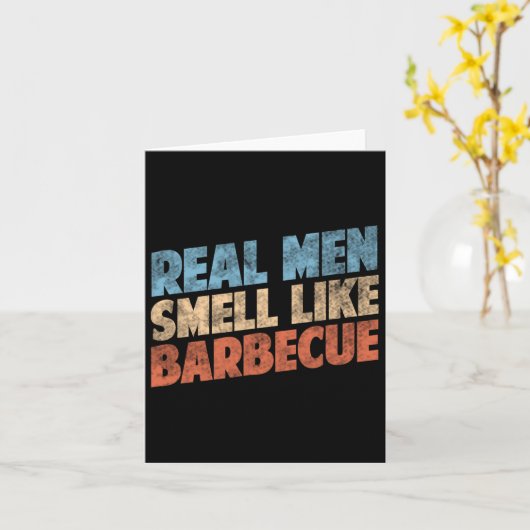 Funny Bbq Grilling Lovers Real Men Smell Like Rbec カード (黄色い花)