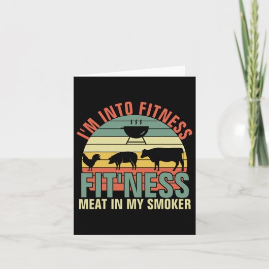 Funny Bbq I'm Into Fitness Fit'ness Meat In My Smo カード (正面)