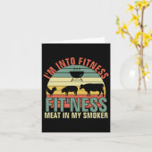 Funny Bbq I'm Into Fitness Fit'ness Meat In My Smo カード (黄色い花)