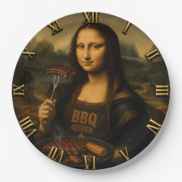Funny BBQ Mona Lisa ペーパープレート