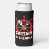 Funny BBQ Sailing Captain Of The Grill  スリム缶クーラー (Seltzer裏面)
