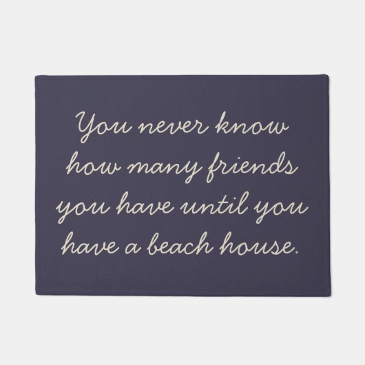 Funny Beach House Friend Humor Saying Navy ドアマット (正面)
