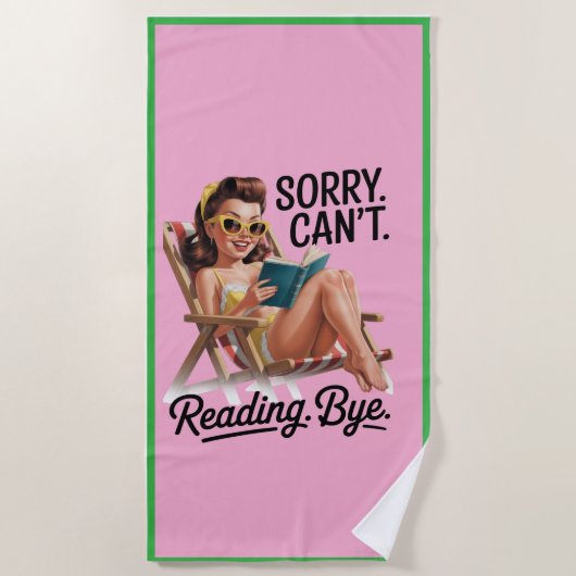 Funny Beach Towel for Readers ビーチタオル (正面)
