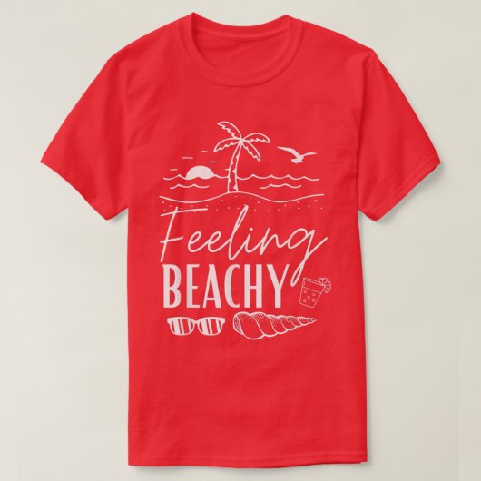 Funny Beachy Vacation on the Beach Womens Summer  Tシャツ (デザイン正面)