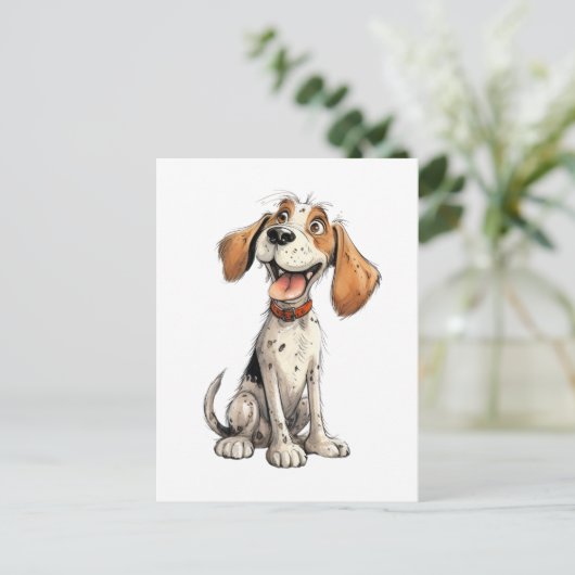 Funny Beagle Cartoon ポストカード (スタンド正面)