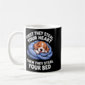 Funny Beagle Design For Men Women Hound Beagle Dog コーヒーマグカップ (左)