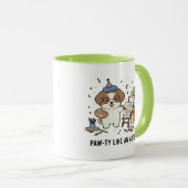 Funny Beagle Dog Art Lover Birthday Celebration マグカップ (正面右)
