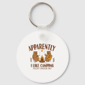 Funny Bear Apparently, I Like Camng  キーホルダー (正面)