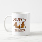 Funny Bear Apparently, I Like Camng  コーヒーマグカップ (左)