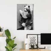 Funny Bear Bathroom Print, Toilet Newspaper ポスター (ホームオフィス)
