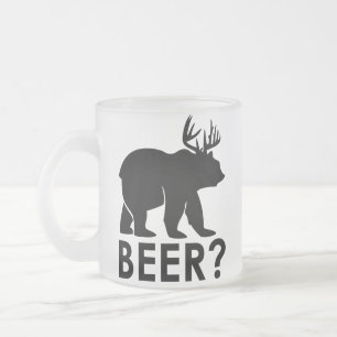 Funny Bear Deer Beer Mug フロストグラスマグカップ