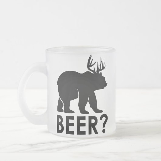 Funny Bear Deer Beer Mug フロストグラスマグカップ (左)