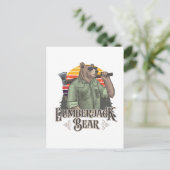 Funny bear dressed as a lumberjack ポストカード (スタンド正面)