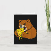 Funny Bear Eating Cheese Illustration For Food Lov カード (正面)