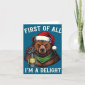 Funny Bear First Of All I'm A Delight Merry Christ カード (正面)