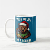 Funny Bear First Of All I'm A Delight Merry Christ コーヒーマグカップ (左)
