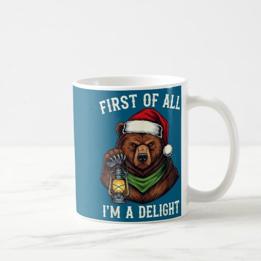 Funny Bear First Of All I'm A Delight Merry Christ コーヒーマグカップ (右)