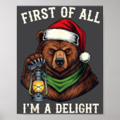 Funny Bear First Of All I'm A Delight Merry Christ ポスター (正面)