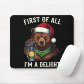 Funny Bear First Of All I'm A Delight Merry Christ マウスパッド (マウス)