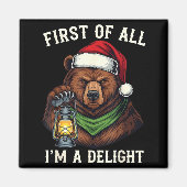 Funny Bear First Of All I'm A Delight Merry Christ マグネット (正面)