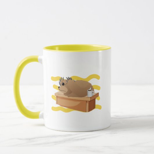 Funny Bear “Holding On, Bearly!” Design マグカップ (左)